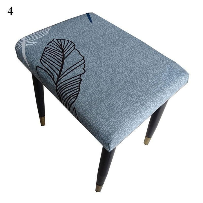 Flower Printed Seat Protector Square Stool Chair Cover Removable Dustproof Elastic Stool Covers For Bedroom Kitchen Square Stool Stool Covers Breathable Chair Seat Slipcover Barstool Cover for Rectangle Stools