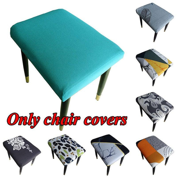 Flower Printed Seat Protector Square Stool Chair Cover Removable Dustproof Elastic Stool Covers For Bedroom Kitchen Square Stool Stool Covers Breathable Chair Seat Slipcover Barstool Cover for Rectangle Stools