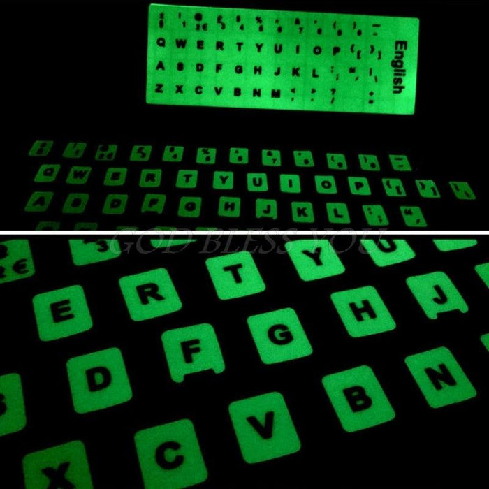 Fluorescent Keyboard Stickers Different Optional Language Luminous Waterproof Keyboard Protective Film Gaming Laptop Keyboard Skin Protector For Gaming Lovers