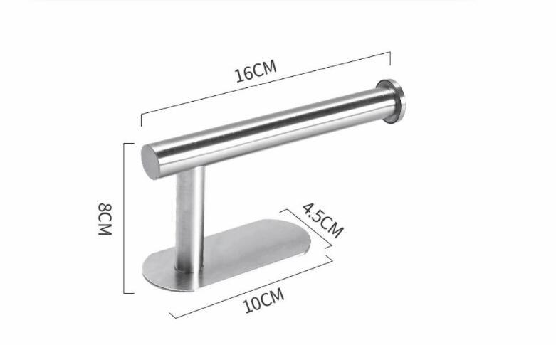 Free Kitchen Roll Paper Accessory Wall Mount Toilet Paper Holder Stainless Steel Bathroom Tissue Towel Accessories Rack Holders Toilet Paper Holder No Drilling Toilet Roll Holder Stand for Home Bathroom Washroom Kitchen