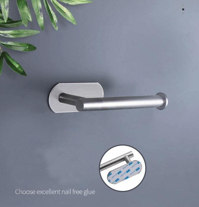 Free Kitchen Roll Paper Accessory Wall Mount Toilet Paper Holder Stainless Steel Bathroom Tissue Towel Accessories Rack Holders Toilet Paper Holder No Drilling Toilet Roll Holder Stand for Home Bathroom Washroom Kitchen