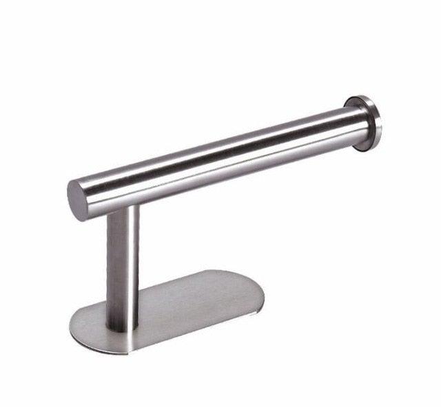 Free Kitchen Roll Paper Accessory Wall Mount Toilet Paper Holder Stainless Steel Bathroom Tissue Towel Accessories Rack Holders Toilet Paper Holder No Drilling Toilet Roll Holder Stand for Home Bathroom Washroom Kitchen