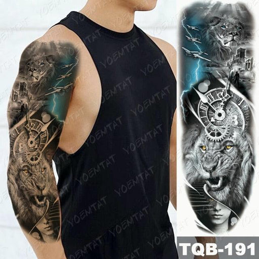 Full Arm Temporary Tattoos 8 Sheets and Half Arm Shoulder Waterproof Tattoos Elegant Large Lion Sleeve Sticker Tattoo Waterproof Temporary Big Wolf Tatoos For Men and Women - STEVVEX Beauty - 103, 3D Tattoo, Animal Tattoo, Arm Tattoo, Back Tattoo, Beauty, Big Tattoo, Black Tattoos, Body Tattoo, Extra Large Tattoo, Lion Tattoo, Men Tattoo, Mens Tattoo, Modern Tatoos, Tattoo, Tiger Tattoo, Waterproof Tattoo, Wolf Tattoo, Women Tattoo, Womens Tattoo - Stevvex.com