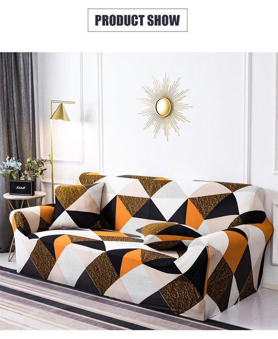 Geometric Sofa Covers Stretch Plaid Sofa Slipcovers for Living Room Elastic Sofa Cover Couch Armchair Cover Towel 1 2 3 4 Seater Slipcover For Sofas Loveseat Armchair Living Room Universal Furniture