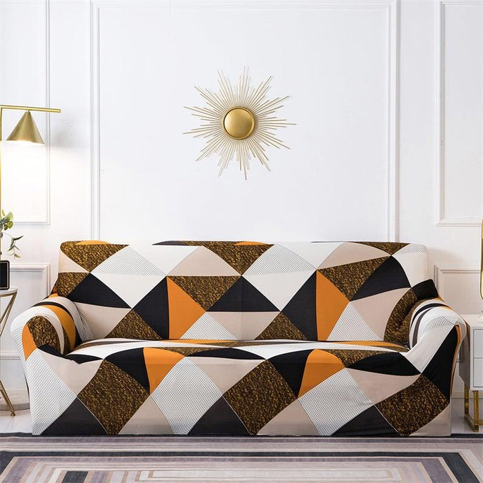 Geometric Sofa Covers Stretch Plaid Sofa Slipcovers for Living Room Elastic Sofa Cover Couch Armchair Cover Towel 1 2 3 4 Seater Slipcover For Sofas Loveseat Armchair Living Room Universal Furniture