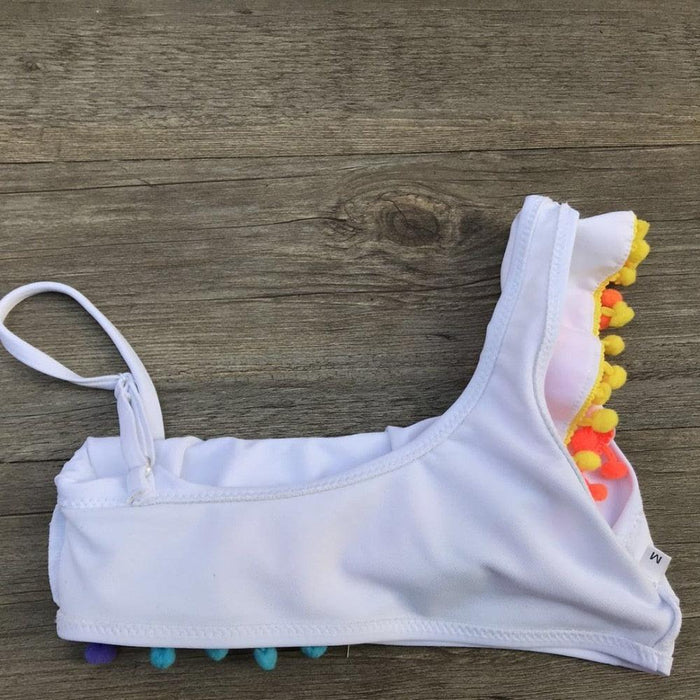 Girls Split Swimsuits Cute Shoulder Swimsuit Toddler Baby Girls 2 Piece Swimsuit Kids Bathing Beach Sun Suit  Children Swimwear Bikini Set Girl Swimming Clothes Kids Bathing Suit Beachwear For Summer