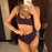 Glitter Sparkling Female Swimsuit High Waist Bikini Women's High Waist Bikinis Party Glitter Scoop Neck Crop Top Swimsuits Two Piece Bathing Suit Women Swimwear Two-pieces Bikini Set Summer Swim Suit