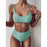 Glitter Sparkling Female Swimsuit High Waist Bikini Women's High Waist Bikinis Party Glitter Scoop Neck Crop Top Swimsuits Two Piece Bathing Suit Women Swimwear Two-pieces Bikini Set Summer Swim Suit