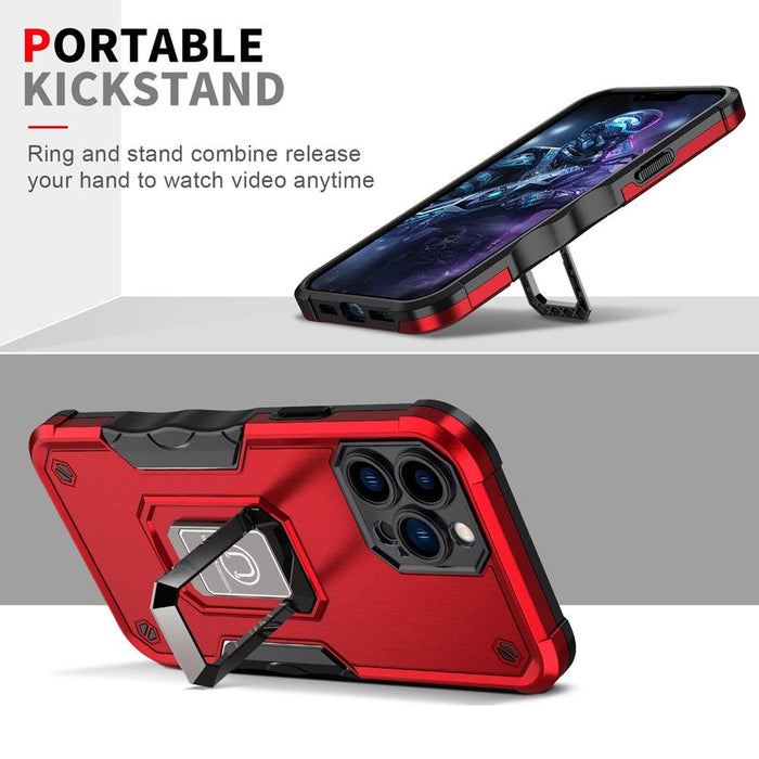 Green Shockproof Armor Case for iPhone 13 Pro Max 13 mini Ring Stand Phone Back Cover for iPhone 12 11 Pro Max Kickstand Case Built-in 360° Rotating Ring Kickstand Magnetic Case