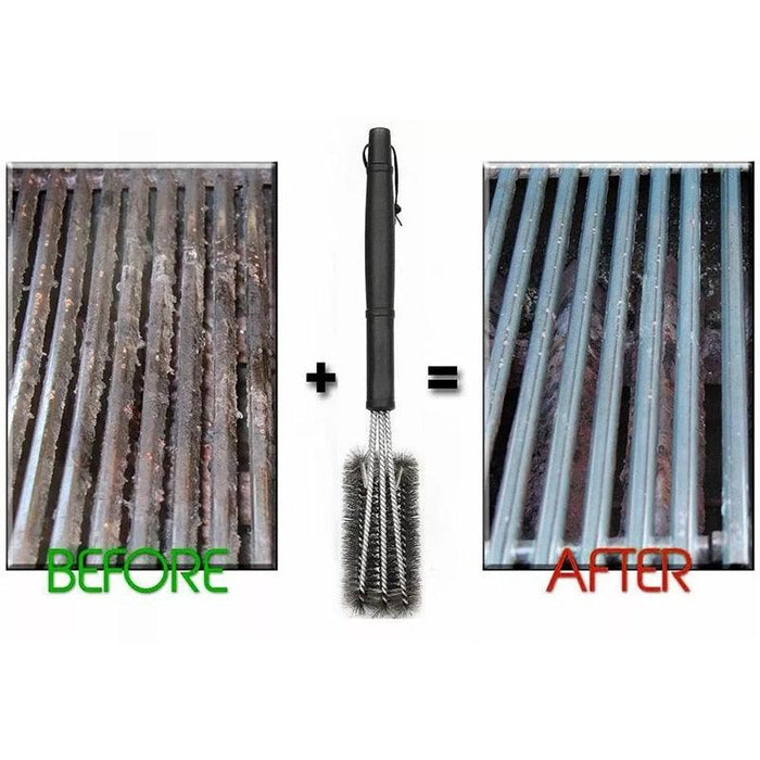 Grill Cleaning Brush BBQ Tool Grill Brush Stainless Steel Brushes Cleaning BBQ Accessories Best Cleaner Barbecue Stainless Steel Woven Wire Bristles Grill Brush Barbecue Grill Cleaner Safe Grill Cleaning Brush for Gas Charcoal Grilling