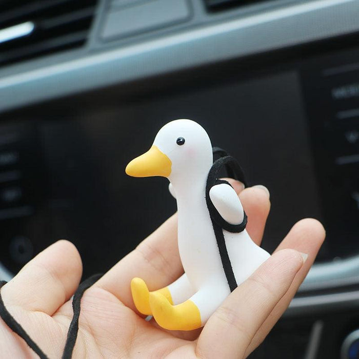 Gypsum Cute Anime Car Accessories Swing Duck Car Pendant Interior Rearview Mirrors Charms Swing Duck Pendant Auto Rearview Mirror Ornaments Birthday Gift Auto Decoration Super Cute Swing Duck Mirror Hanging Car Interior Accessories Car Fragrance