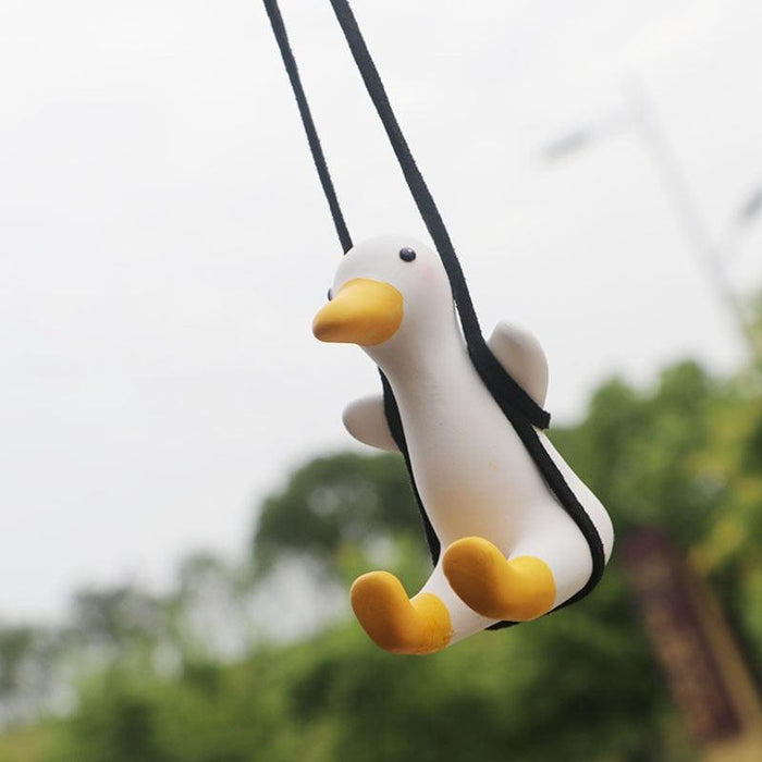 Gypsum Cute Anime Car Accessories Swing Duck Car Pendant Interior Rearview Mirrors Charms Swing Duck Pendant Auto Rearview Mirror Ornaments Birthday Gift Auto Decoration Super Cute Swing Duck Mirror Hanging Car Interior Accessories Car Fragrance