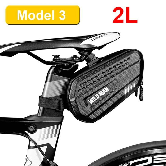 Hard Shell Bicycle Bag Waterproof Cycling Road Bike Tool Bag Night Reflective Bag Bike Accessories Bike Bag Bicycle Bag Under Hard Shell Bike Seat Bag with Silver Reflective Strip Bike Bag For Mountain Road Bike