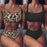 High Waist Bikini Leopard Bikini Women Push Up Swimsuit Women's Leopard Print Swimsuits High Waist Bikini Set 2 Piece Bathing Suits Women Printed Swimwear Tie Dye Summer Swim Beachwear