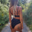 High Waist Bikinis Ribbed Swimwear Women Push Up Swimsuits Women's Scoop Neck Swimsuits High Waist Bikini Sets 2 Piece Bathing Suit Solid Strap Bathing Suit Female Set