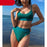 High Waist Bikinis Ribbed Swimwear Women Push Up Swimsuits Women's Scoop Neck Swimsuits High Waist Bikini Sets 2 Piece Bathing Suit Solid Strap Bathing Suit Female Set