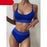 High Waist Bikinis Ribbed Swimwear Women Push Up Swimsuits Women's Scoop Neck Swimsuits High Waist Bikini Sets 2 Piece Bathing Suit Solid Strap Bathing Suit Female Set