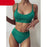 High Waist Bikinis Ribbed Swimwear Women Push Up Swimsuits Women's Scoop Neck Swimsuits High Waist Bikini Sets 2 Piece Bathing Suit Solid Strap Bathing Suit Female Set