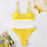 High Waist Bikinis Swimwear Women Push Up Swimsuits Solid High Waist Bikini Sets Sporty Two Pieces Swimsuit Scoop Neck Bathing Suits for Women Ribbed Bathing Suits High Cut Summer Beachwear