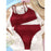 High Waist Bikinis Swimwear Women Push Up Swimsuits Solid High Waist Bikini Sets Sporty Two Pieces Swimsuit Scoop Neck Bathing Suits for Women Ribbed Bathing Suits High Cut Summer Beachwear