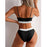 High Waist Bikinis Swimwear Women Push Up Swimsuits Solid High Waist Bikini Sets Sporty Two Pieces Swimsuit Scoop Neck Bathing Suits for Women Ribbed Bathing Suits High Cut Summer Beachwear