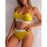 High Waist Bikinis Swimwear Women Push Up Swimsuits Solid High Waist Bikini Sets Sporty Two Pieces Swimsuit Scoop Neck Bathing Suits for Women Ribbed Bathing Suits High Cut Summer Beachwear