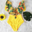 High Waist Ruffled Bikini Set Flounce Bikini Swimwear  Women's Cute Ruffle 2 Piece Bathing Suits Elegant Bikini Swimsuits With Cheeky Floral Women Two Pieces Swimsuit Floral Beachwear V-Neck Bathing Suit