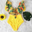 High Waist Ruffled Bikini Set Flounce Bikini Swimwear  Women's Cute Ruffle 2 Piece Bathing Suits Elegant Bikini Swimsuits With Cheeky Floral Women Two Pieces Swimsuit Floral Beachwear V-Neck Bathing Suit