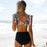 High Waist Ruffled Bikini Set Flounce Bikini Swimwear  Women's Cute Ruffle 2 Piece Bathing Suits Elegant Bikini Swimsuits With Cheeky Floral Women Two Pieces Swimsuit Floral Beachwear V-Neck Bathing Suit