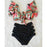 High Waist Ruffled Bikini Set Flounce Bikini Swimwear  Women's Cute Ruffle 2 Piece Bathing Suits Elegant Bikini Swimsuits With Cheeky Floral Women Two Pieces Swimsuit Floral Beachwear V-Neck Bathing Suit