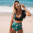 High Waist Ruffled Bikini Set Flounce Swimwear Women Two Pieces Swimsuit Swimsuit for Women Two Pieces Bathing Suits Tummy Control Flounce Top with High Waist Bottom Floral Beachwear V-neck Bathing Suit