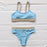 High Waist Swimwear Bikini Women's Swimsuits Women's Halter Self Tie High Waist Two Piece Bikini Set Swimsuits Push Up Bikini Shiny Splicing Bikinis High Cut Bathing Suits