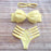 High Waist Yellow Bikini Women's Bathing Suit Front Ruffle Bikini Set Two Piece Swimsuit Swimwear Women Swimsuit Push Up Bikinis Set Bathing Suit Female Beachwear Tie Side Bottom Triangle Bikini Swimsuits