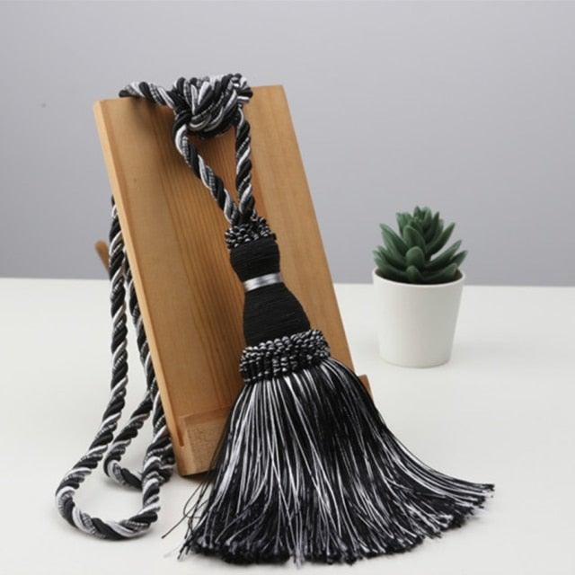 Home Decoration Polyester Tassel Tiebacks Curtain Holder Handmade Tassel Curtain Rope Holdback Window Drape Hanging Ball Tassels Curtains Buckle Sling Binding Lantern Tiebacks Handcrafted Braided Curtain Holdbacks Window Home Decor 55-90cm