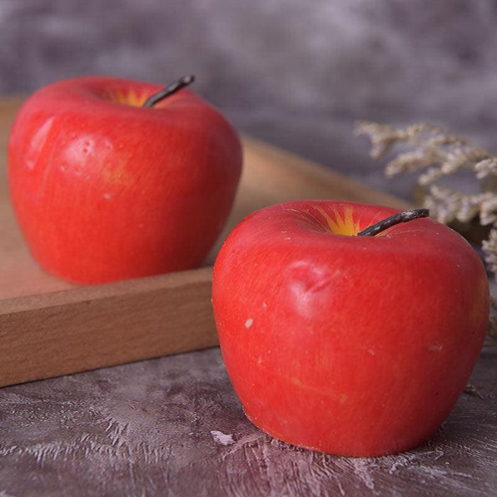 Home Red Apple Shape Scented Candles Creative Apple Shaped Scented Candles Simulation Fruit Candles Valentine's Day Party Candles Birthday Candles Apple Decorations Birthday Christmas Party Fruit Candles Decoration