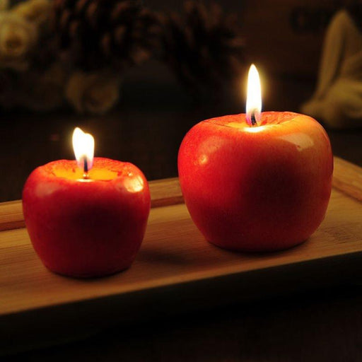 Home Red Apple Shape Scented Candles Creative Apple Shaped Scented Candles Simulation Fruit Candles Valentine's Day Party Candles Birthday Candles Apple Decorations Birthday Christmas Party Fruit Candles Decoration