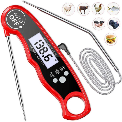 Instant Read Meat Thermometer Upgraded Instant Read Meat Thermometer 2-in-1 Ultra Fast Digital Meat Thermometer for Cooking Oven Safe Food Thermometer Waterproof Ultra Fast Digital Food Water Milk Thermometer for Outdoor Cooking BBQ and Kitchen