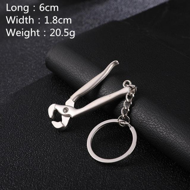 Keychains For Men Car Bag Keyring Combination Mini Construction Hard Tool Portable Mini Utility Pocket Clasp Ruler Hammer Wrench Pliers Shovel Mini Key Chain Tool  Letters Keychains Hammer Screwdriver Wrench Keyring Handbag Decor Tassel Hanging Pendant