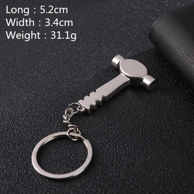 Keychains For Men Car Bag Keyring Combination Mini Construction Hard Tool Portable Mini Utility Pocket Clasp Ruler Hammer Wrench Pliers Shovel Mini Key Chain Tool  Letters Keychains Hammer Screwdriver Wrench Keyring Handbag Decor Tassel Hanging Pendant