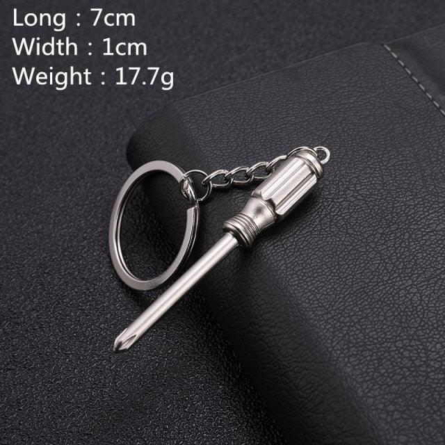 Keychains For Men Car Bag Keyring Combination Mini Construction Hard Tool Portable Mini Utility Pocket Clasp Ruler Hammer Wrench Pliers Shovel Mini Key Chain Tool  Letters Keychains Hammer Screwdriver Wrench Keyring Handbag Decor Tassel Hanging Pendant