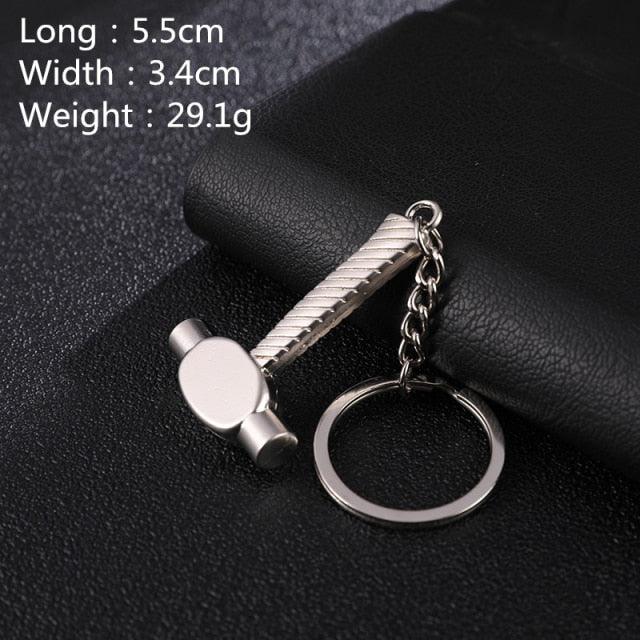 Keychains For Men Car Bag Keyring Combination Mini Construction Hard Tool Portable Mini Utility Pocket Clasp Ruler Hammer Wrench Pliers Shovel Mini Key Chain Tool  Letters Keychains Hammer Screwdriver Wrench Keyring Handbag Decor Tassel Hanging Pendant