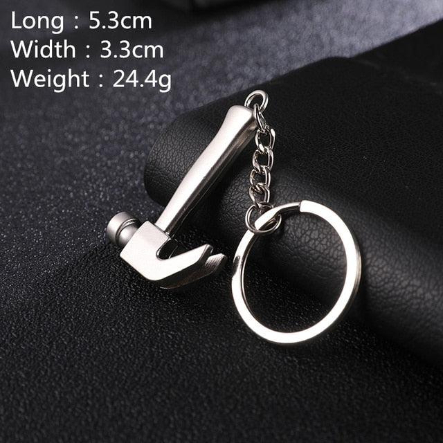 Keychains For Men Car Bag Keyring Combination Mini Construction Hard Tool Portable Mini Utility Pocket Clasp Ruler Hammer Wrench Pliers Shovel Mini Key Chain Tool  Letters Keychains Hammer Screwdriver Wrench Keyring Handbag Decor Tassel Hanging Pendant