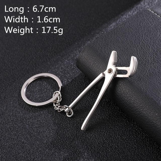 Keychains For Men Car Bag Keyring Combination Mini Construction Hard Tool Portable Mini Utility Pocket Clasp Ruler Hammer Wrench Pliers Shovel Mini Key Chain Tool  Letters Keychains Hammer Screwdriver Wrench Keyring Handbag Decor Tassel Hanging Pendant