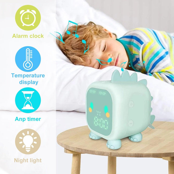 Kids Alarm Clock Cute Dinosaur Kids Alarm Clock with Dinosaur Digital Alarm Clock for Kids Bedroom Cute Bedside Clock Children's Sleep Trainer Wake Up Light and Night Light with Digital Alarm Clock For Kids Bedside Clock Children Wake Up Night Light