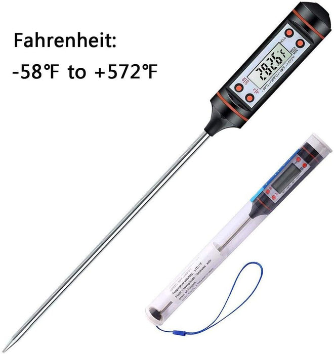 Kitchen Digital BBQ Food Thermometer Meat Cake Candy Fry Grill Dinning Household  Meat Thermometer Digital Instant Read Food Meat Thermometer with Long Probe Cooking Thermometer for Kitchen BBQ Grill and Cooking Thermometer  Oven Thermometer Tool