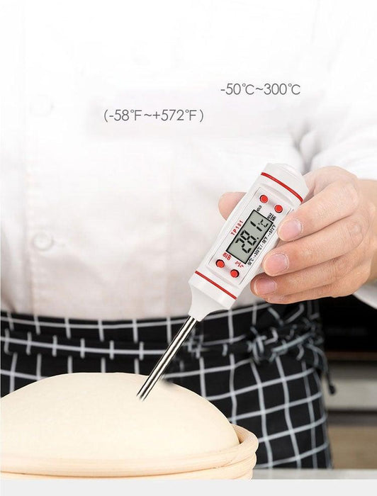 Kitchen Digital BBQ Food Thermometer Meat Cake Candy Fry Grill Dinning Household Waterproof Instant Read Meat Thermometer for Cooking Digital Food Thermometer For Cooking IP67 Waterproof Kitchen Thermometer Probe With Cooking Thermometer Oven Tool