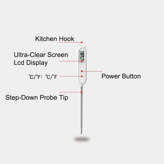 Kitchen Digital BBQ Food Thermometer Meat Cake Candy Fry Grill Dinning Household Waterproof Instant Read Meat Thermometer for Cooking Digital Food Thermometer For Cooking IP67 Waterproof Kitchen Thermometer Probe With Cooking Thermometer Oven Tool