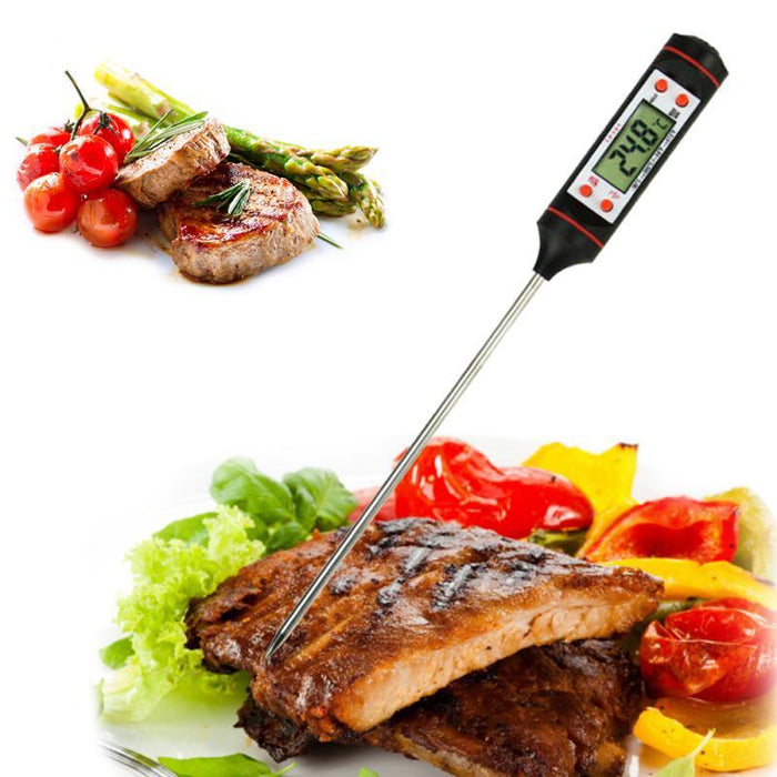 Kitchen Digital BBQ Food Thermometer Meat Cake Candy Fry Grill Dinning Household Waterproof Instant Read Meat Thermometer for Cooking Digital Food Thermometer For Cooking IP67 Waterproof Kitchen Thermometer Probe With Cooking Thermometer Oven Tool