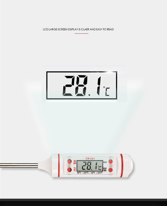 Kitchen Digital BBQ Food Thermometer Meat Cake Candy Fry Grill Dinning Household Waterproof Instant Read Meat Thermometer for Cooking Digital Food Thermometer For Cooking IP67 Waterproof Kitchen Thermometer Probe With Cooking Thermometer Oven Tool