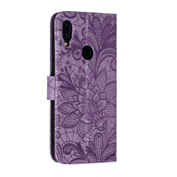 Lace Flower Leather Wallet Case For Xiaomi Redmi Note 11 10 Pro 7 6 8 8t Redmi 10c 10a A1 9t 7a 8a 9c 9a Case Mi A3 A2 Lite 9 Phone Case Premium Pu Leather Flip Cover With Card Holder Feature Protective Cover